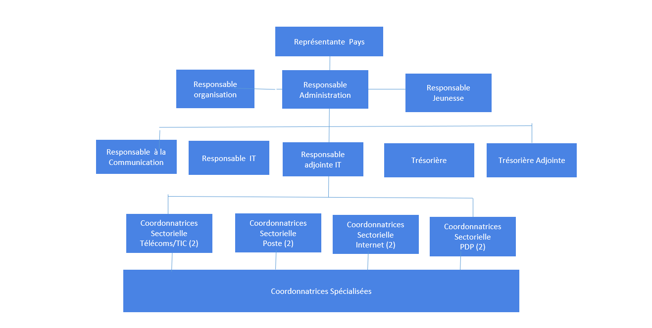 Organigramme type d’une représentation pays du RIFEN
